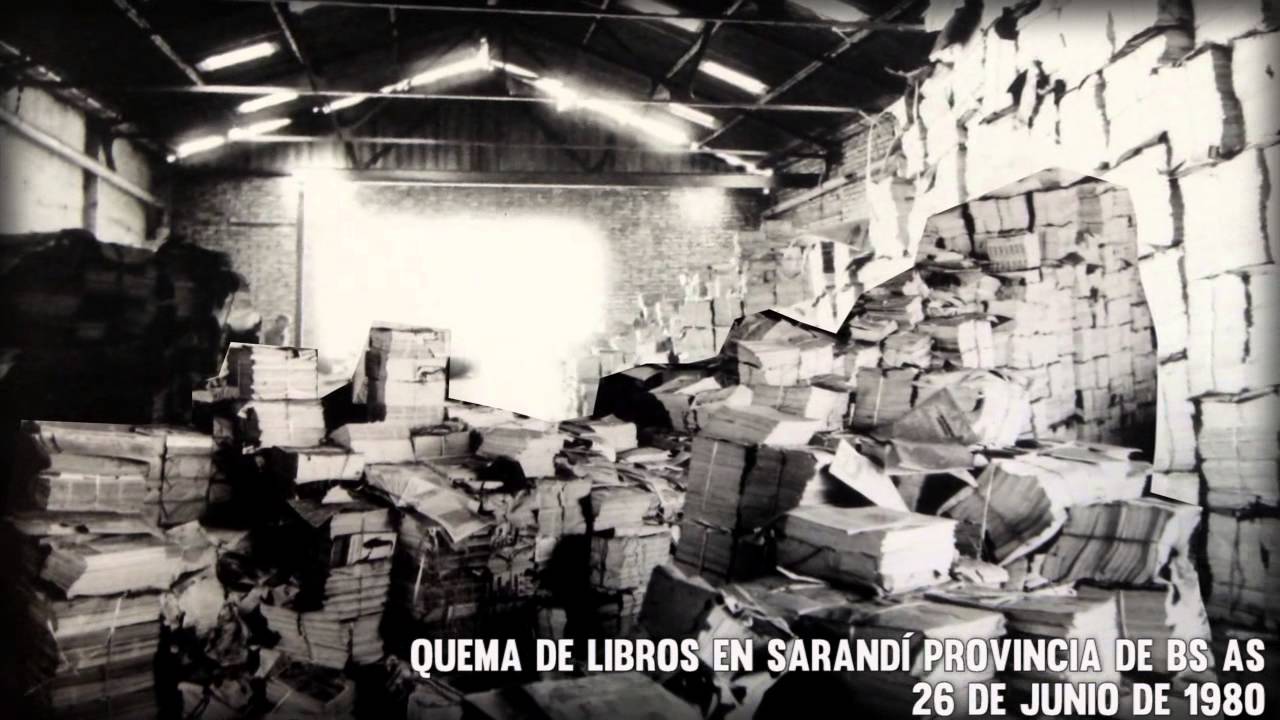 Libros quemados durante la dictadura