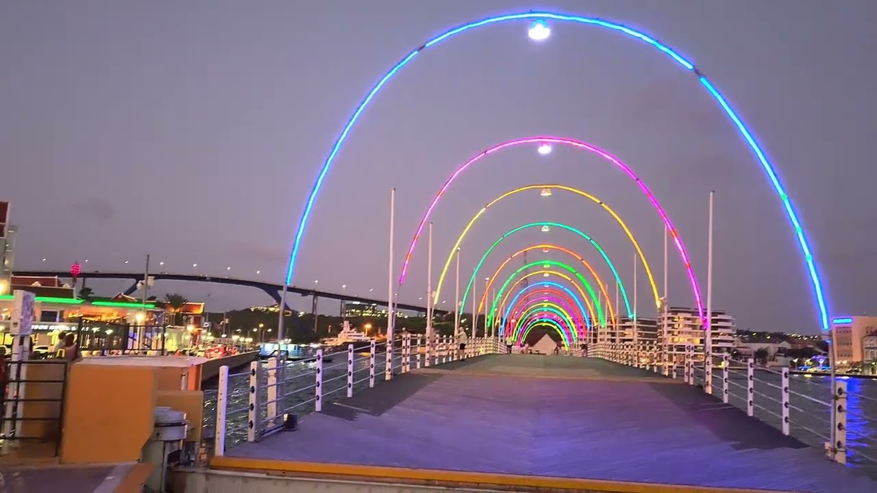 Willemstad, Curacao Nightlife: Restaurants, Dance Shows & The Queen Emma Pontoon Bridge In Action