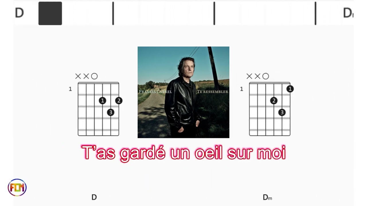 FRANCIS CABREL Te ressembler FCN GUITAR CHORDS & LYRICS