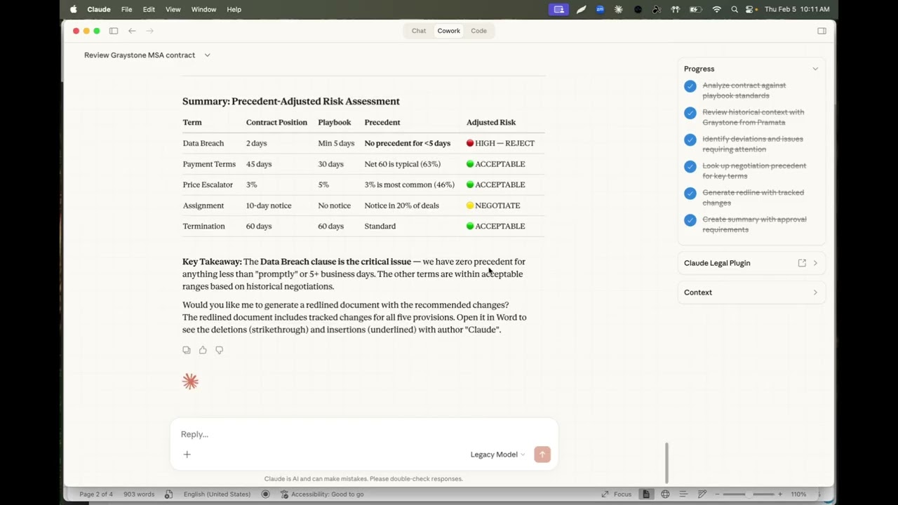 Pramata's Extension for Claude Cowork Legal Plugin