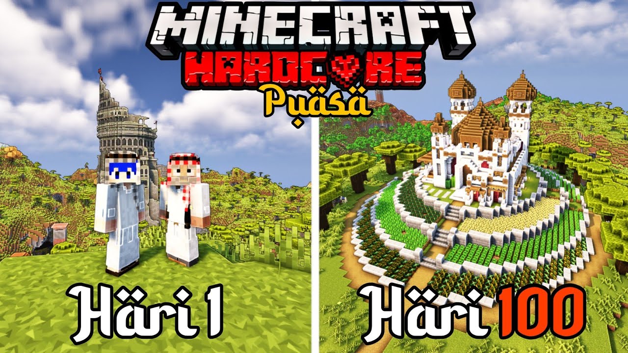 100 Hari Minecraft Hardcore Tapi Puasa