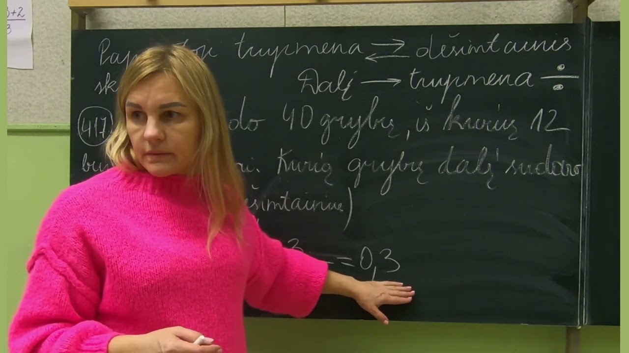5 klasė.  Paprastoji trupmena --  dešimtainis skaičius.  Uždaviniai