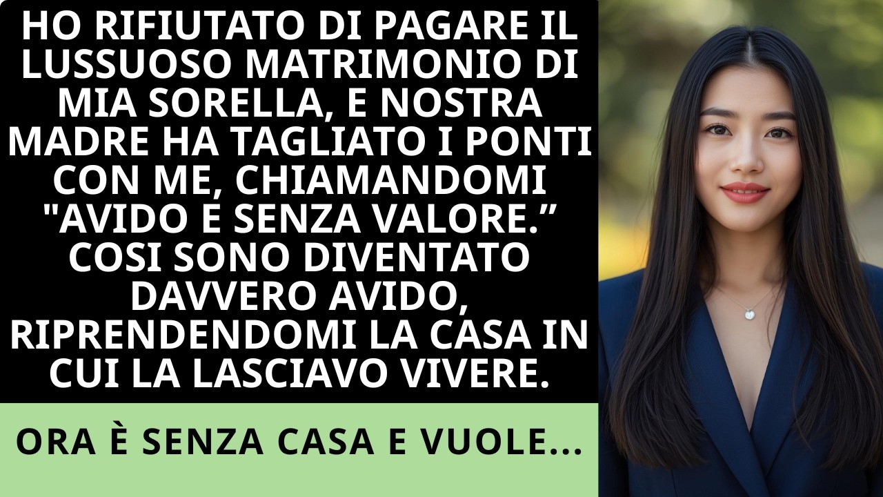Ho rifiutato di pagare il matrimonio di mia sorella, mamma mi ha detto “avido,” così ho ripreso…