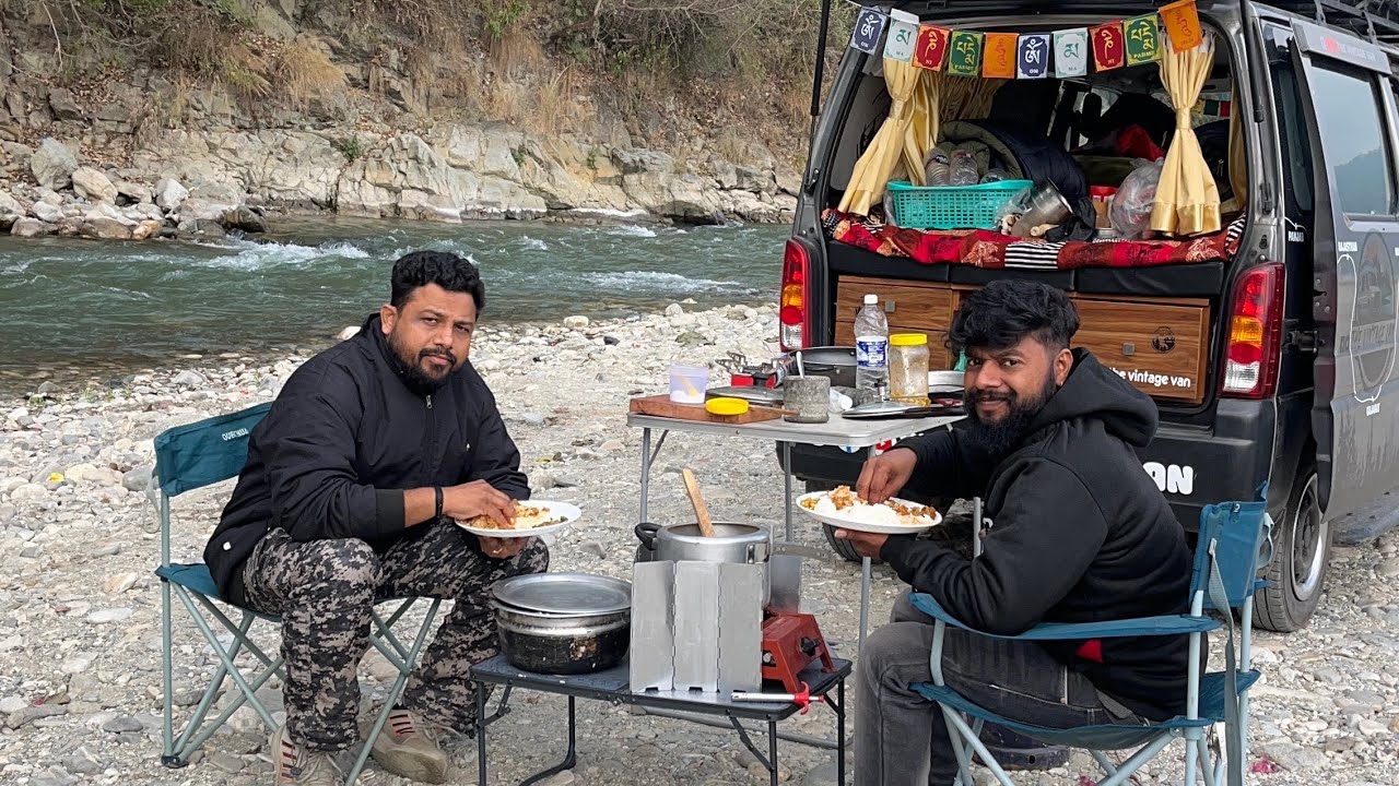 Nepal നദിതീരത്ത് ഒരു camping 🏕️ All India Vanlife day-53#vanlife #nepal #mountainpass #travel 