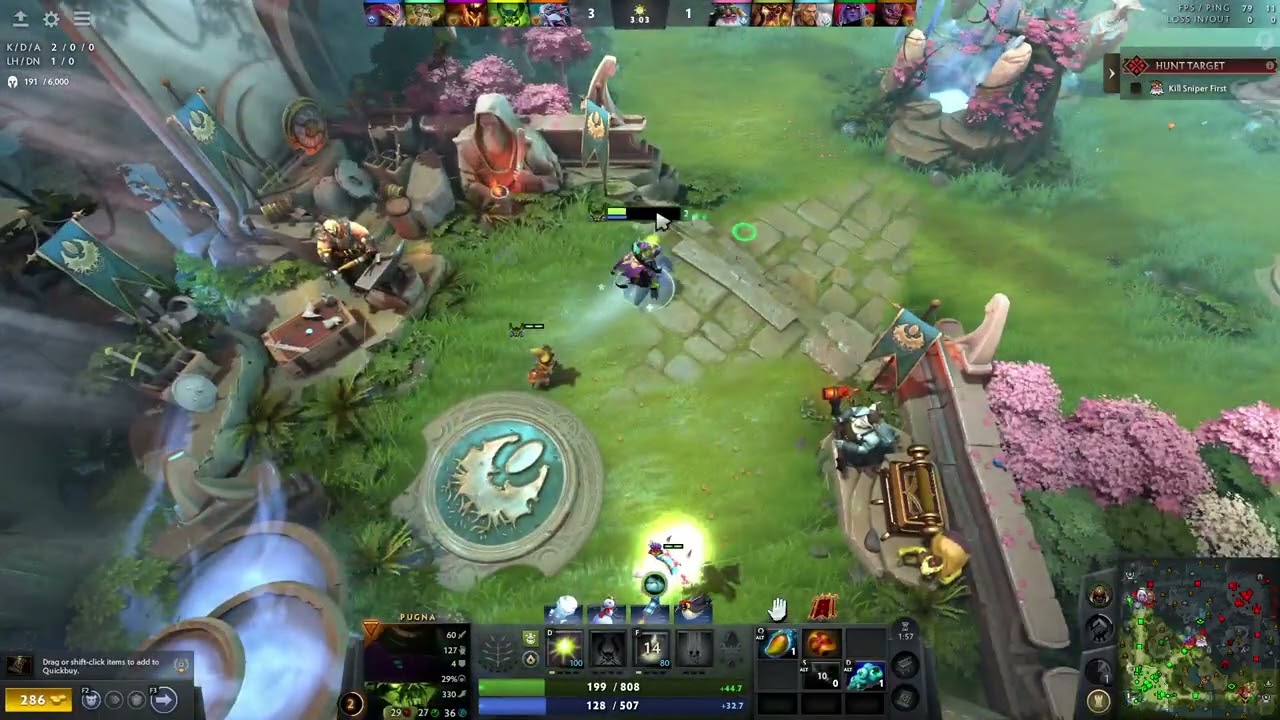 SushiDota 寿司刀塔 7.40b 2098 Ranked Pugna SIPHONING WARD 帕格纳 虹吸守卫 002 Support MMR 4870【Divine 1 Lose】