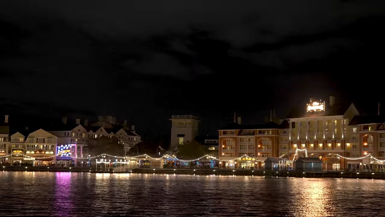 Disney’s BoardWalk at Night | Peaceful Waterfront Ambience (4K)