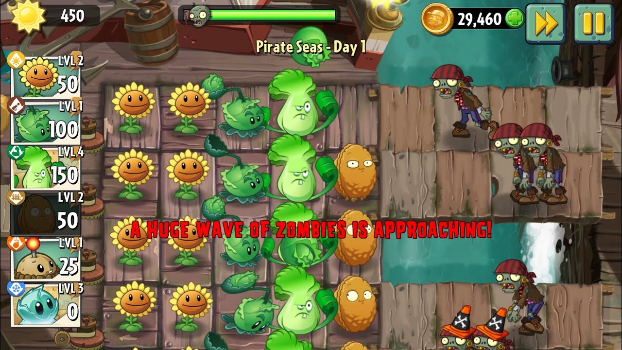 Plants vs Zombies 2 | Pirate Seas Day 1 Gameplay 🏴‍☠️🌊 (Full Level)