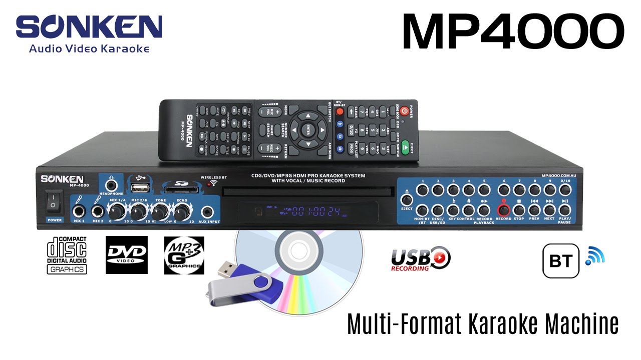 Sonken MP-4000 CD+G/MP3+G/DVD/VCD/CD караоке-машина/система