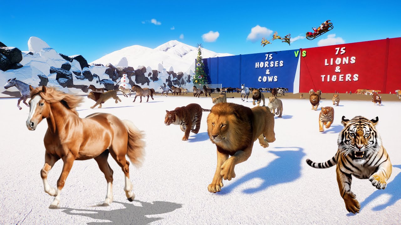 50 Animals VS 50 Animals in Planet Zoo All Episodes, Included Lion, Elephant, Giraffe Live Stream#19