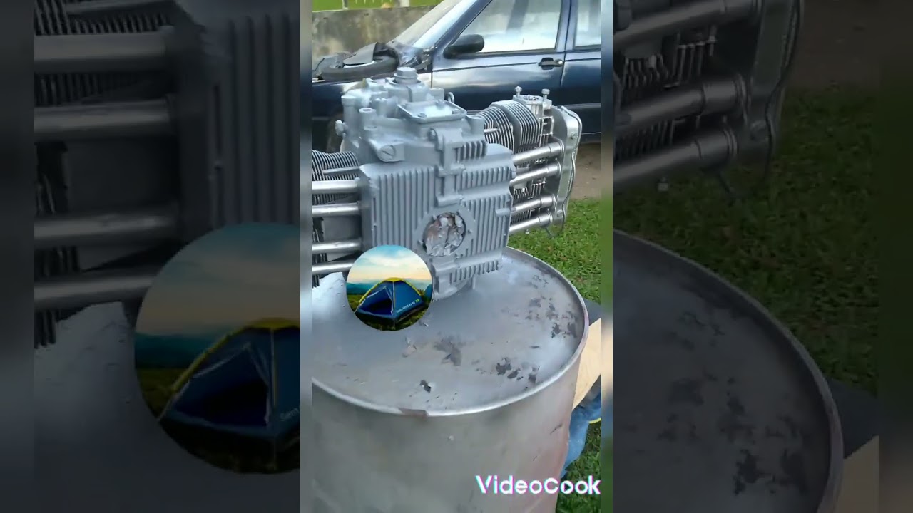 motor aircooled do Fusca    pintura pronta