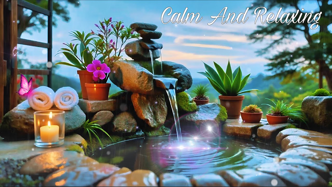Deep Sleep Music 🌿 Bamboo Water Fountain Sounds | Relaxing & Calming Nature