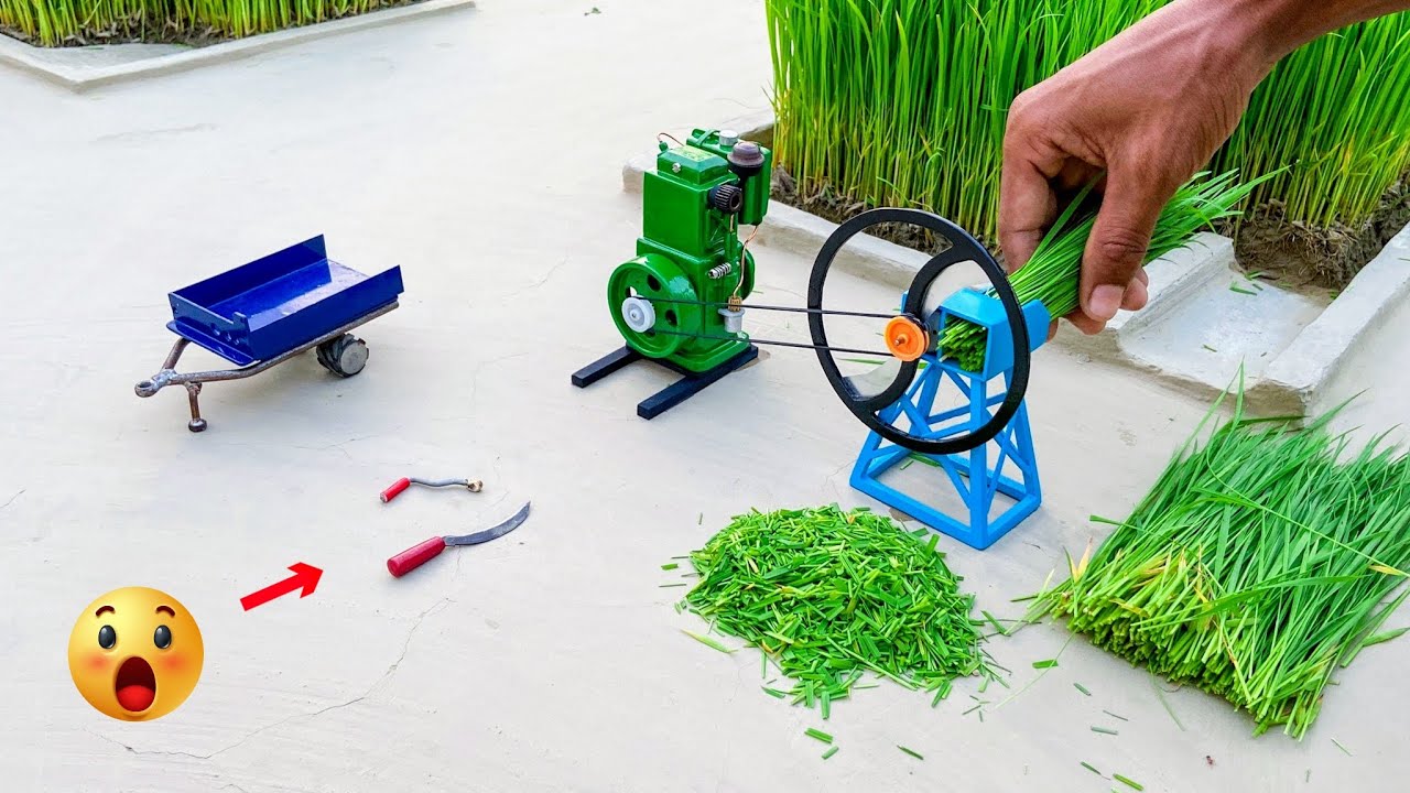 diy tractor chaff cutter machine science project | Part 1| @KeepMini ​