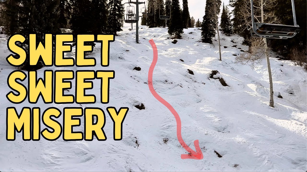 Mid skier vs february spring conditions (Sweet Misery, Powderhorn)