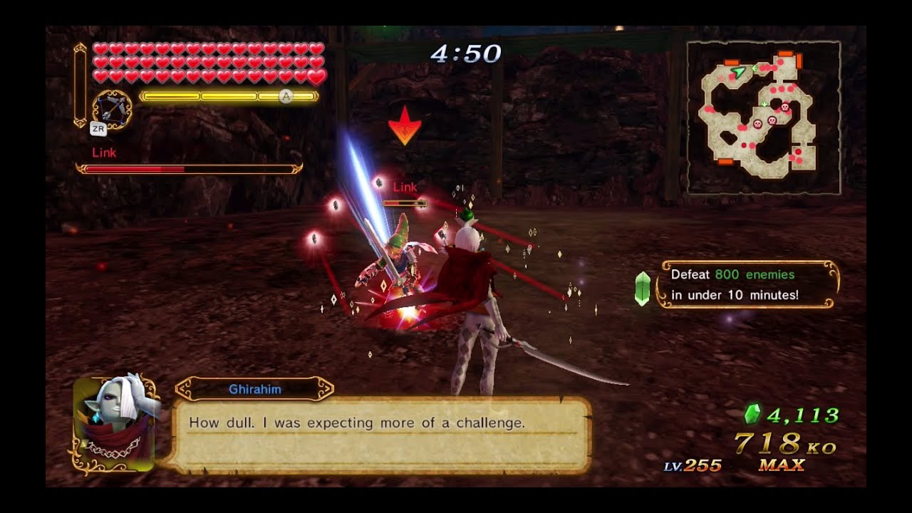 Hyrule Warriors Battle Challenge - Demon Lord Ghirahim Gameplay - Defeat 800 Enemies!