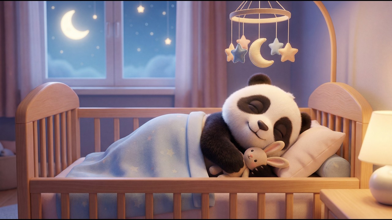 💤 Panda Bedtime Routine 🐼 Mozart Brahms Gentle Panda Lullaby 🌙 | 1 Hour Baby Sleep Music