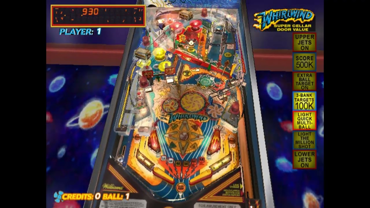Pinball Hall of Fame: The Williams Collection (PlayStation 2 Version) - Whirlwind Table Longplay