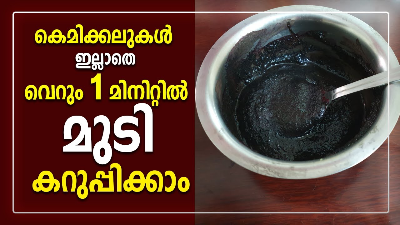 കെമിക്കലുകൾ ഇല്ലാതെ വെറും 1 മിനിറ്റിൽ മുടി കറുപ്പിക്കാം | 100% Natural Hair Dye Malayalam | Hair Dye