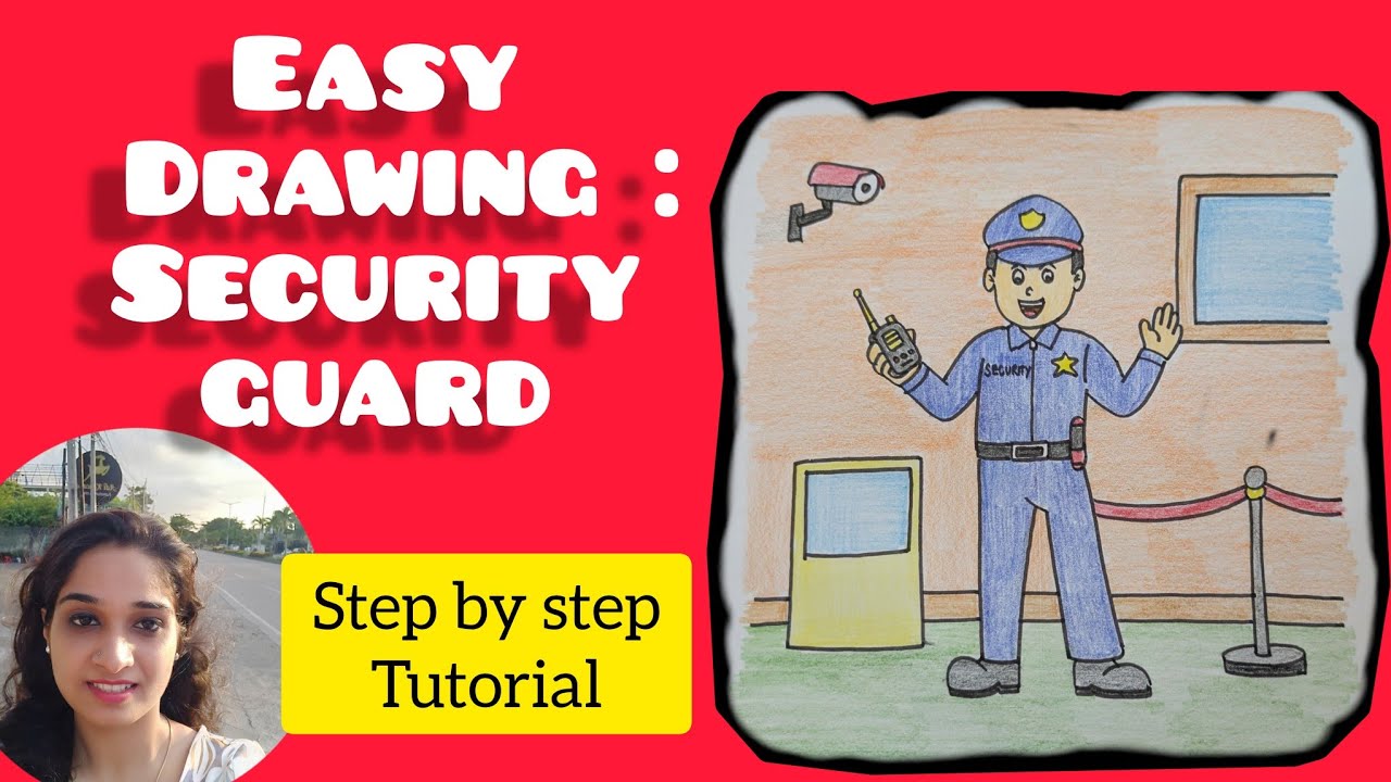 Easy Drawing : Security Guard | Step by Step Tutorial | @KalakritArtStudiobyKanika 