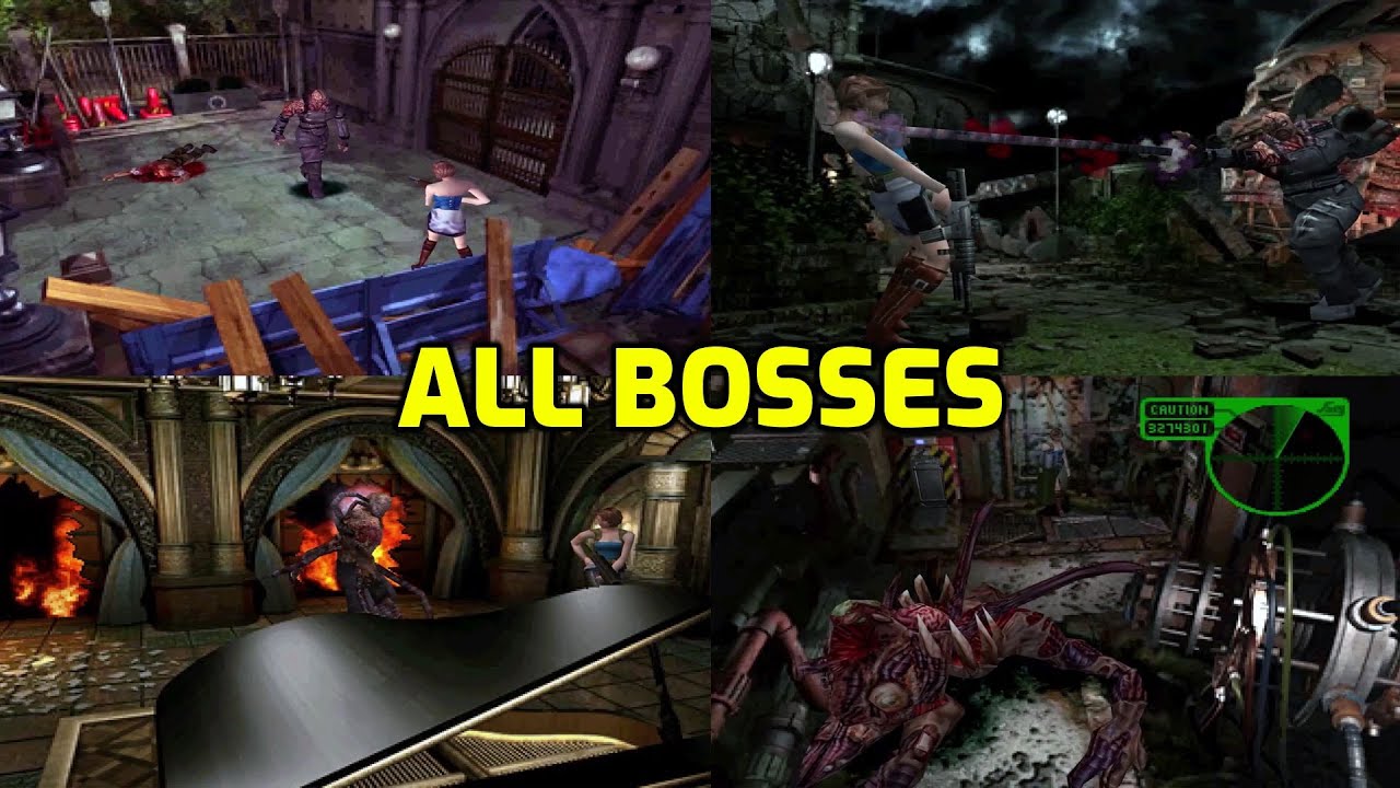 Resident Evil 3 Nemesis (PlayStation) - All Bosses and Ending