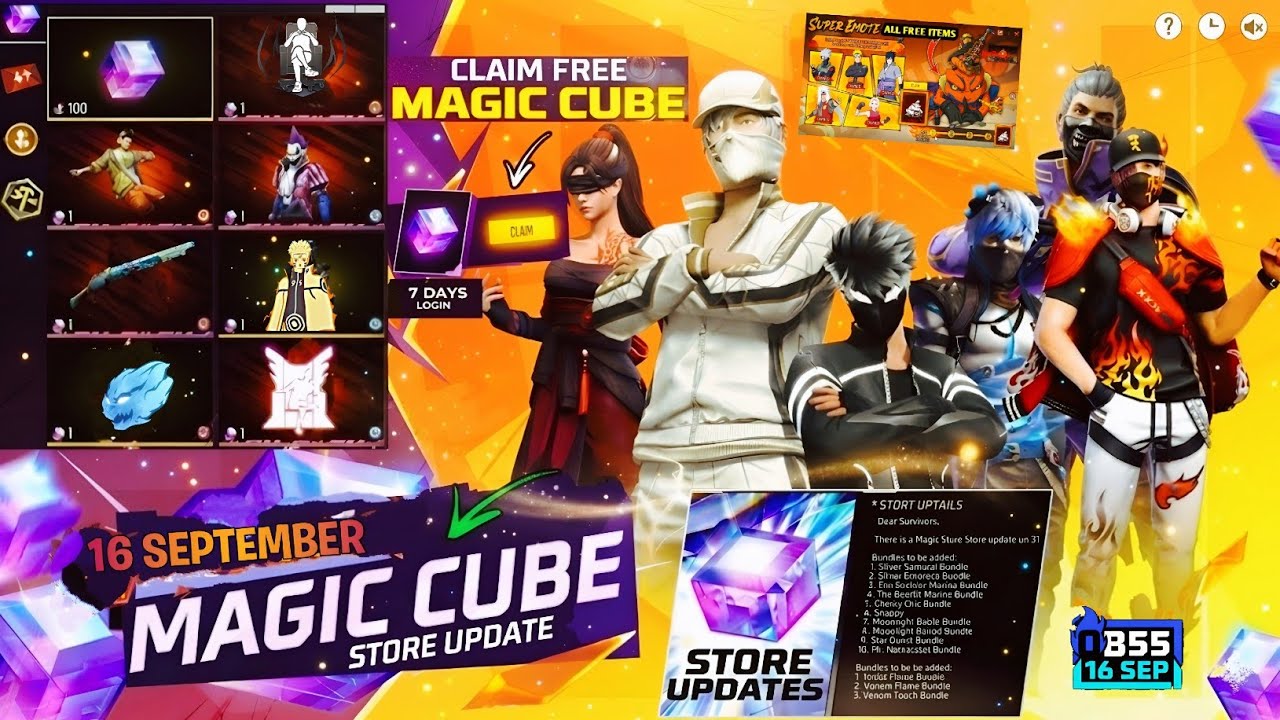 OB55 Magic Cube Store Update💥🤯Next Magic Cube Bundles | Halloween 2026 Naruto | Free Fire New Event