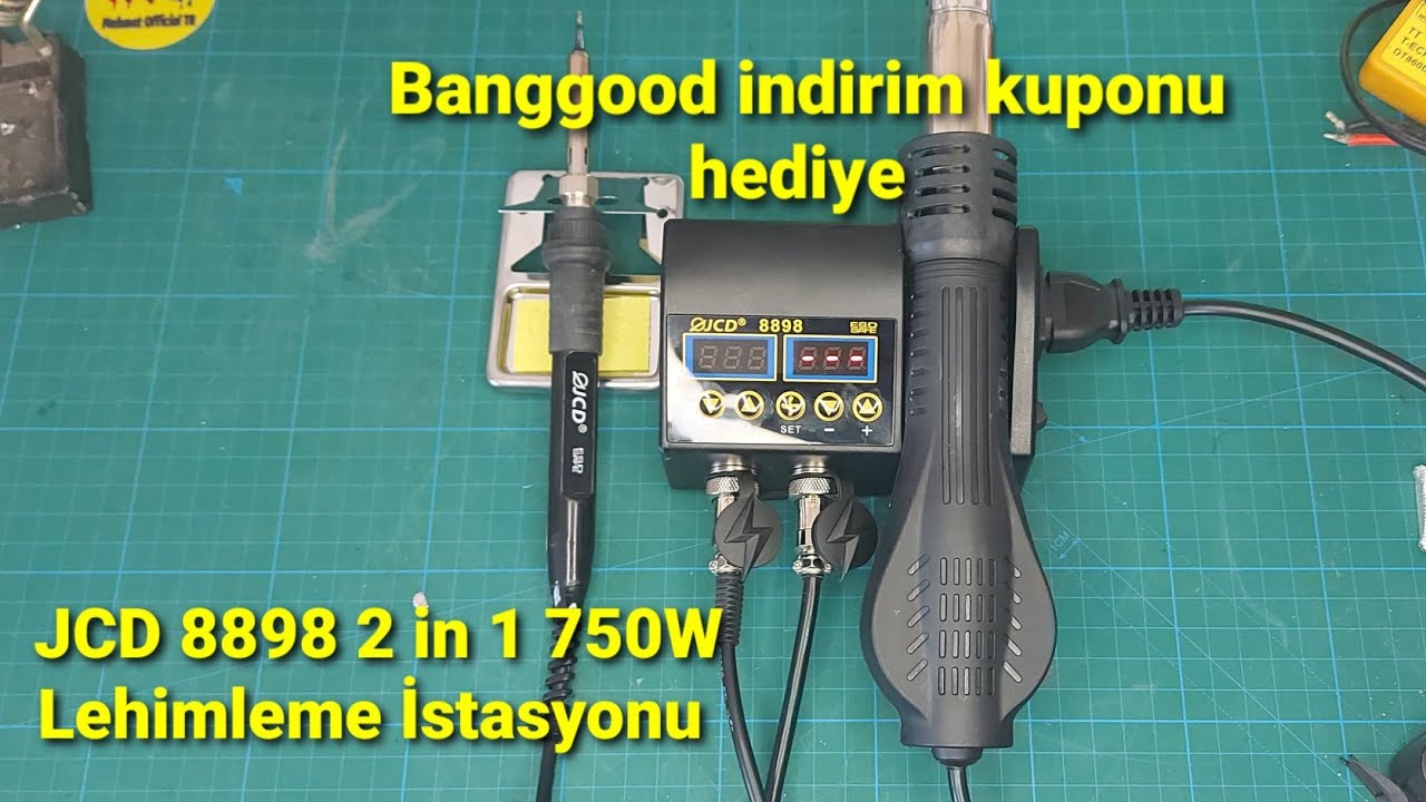 JCD 8898 2in1 750w smd mikro sıcak havya lehimleme istasyonu