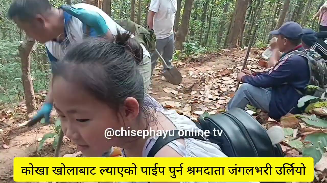 कोखा खोलाबाट ल्याएको जोडि पाइप पुर्ण जंगलभरी श्रमदाता
