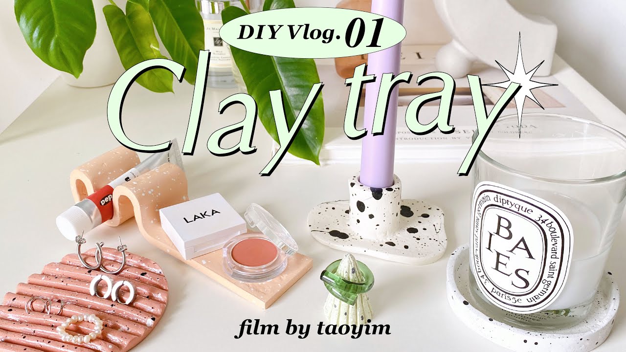 DIY Vlog.01 |🎨 Clay-tray ปั้นดินครั้งแรก! / ปั้นของน่ารักๆแต่งห้อง #clayart