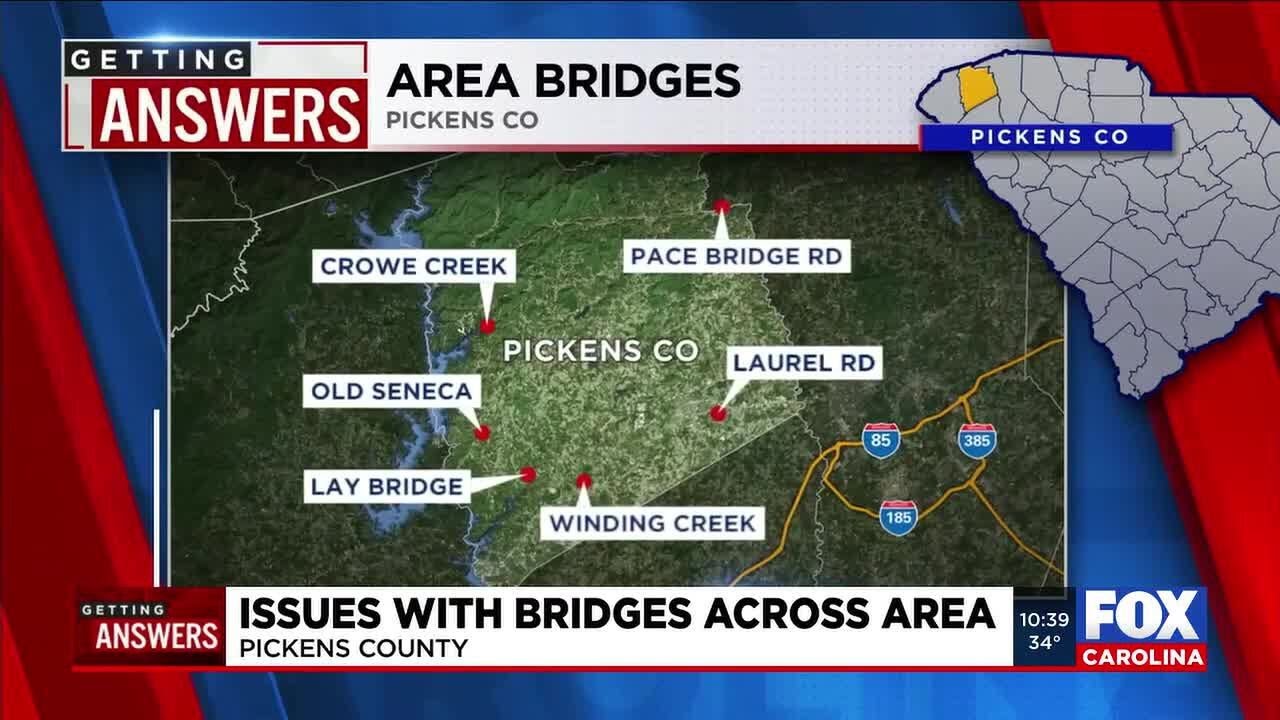 Getting Answers: Issues with bridges across area in Pickens Co.