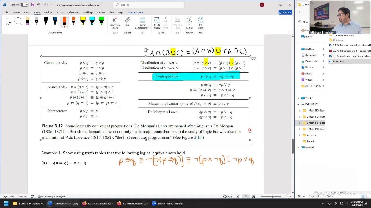 Math 1187 - 12 February 2026 - Section 3.3