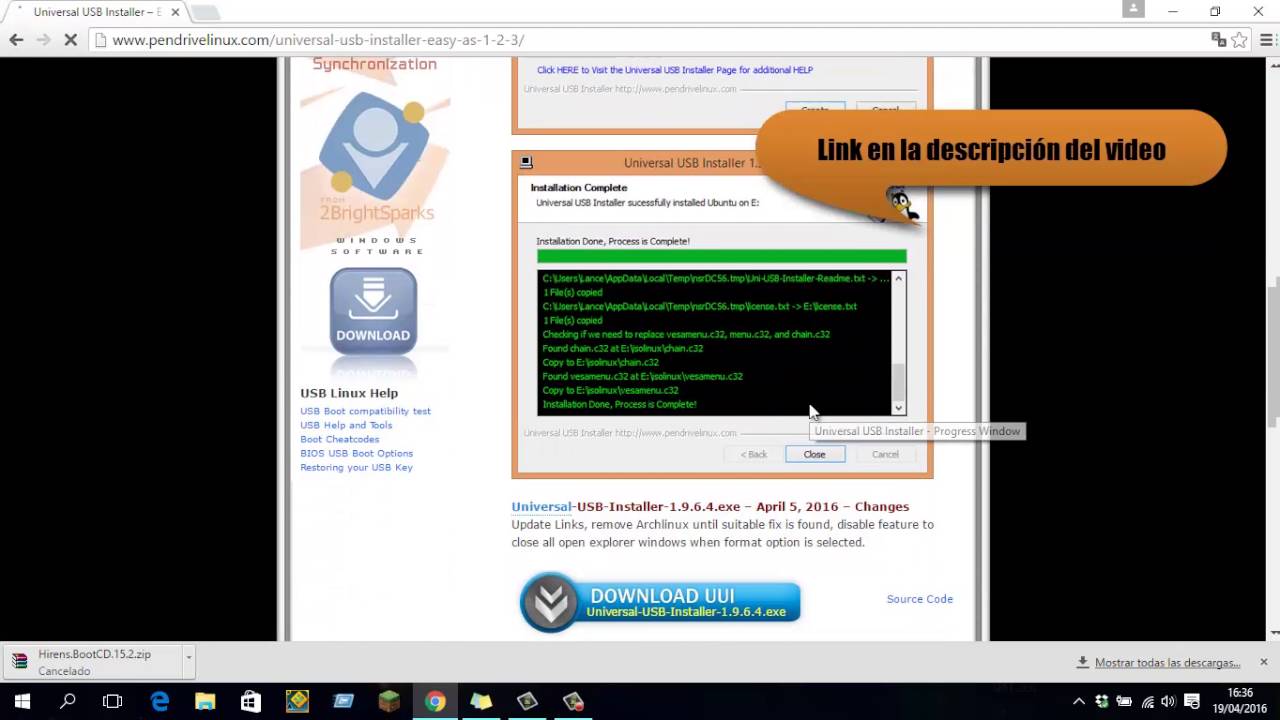 Instalar Hirens boot CD 15.2 en memoria USB.
