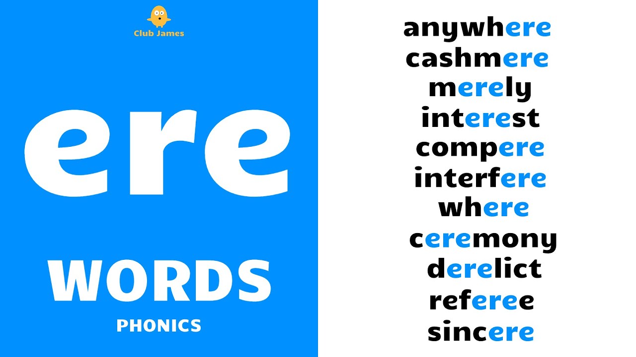 English Phonics - 'ere' Words with Example Sentences