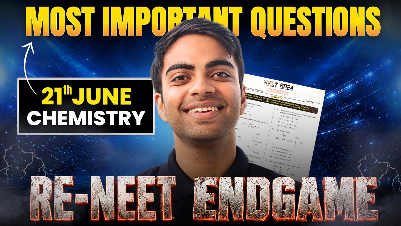 Re-NEET 2026 | Most Important Questions | Marathon Class | Physical & inorganic Chemistry NEET 2026