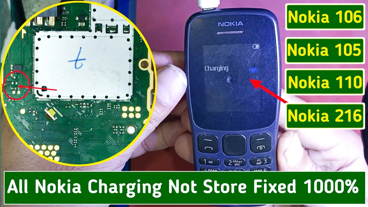Nokia 106 Ta-1114 || Charging Not Store solution || All nokia keypad phones charging jumper ways