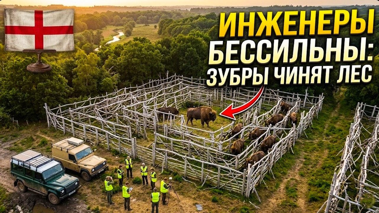 Англия вернула 4 зубров в мертвый лес: их действия с корой и копытами поразили ученых