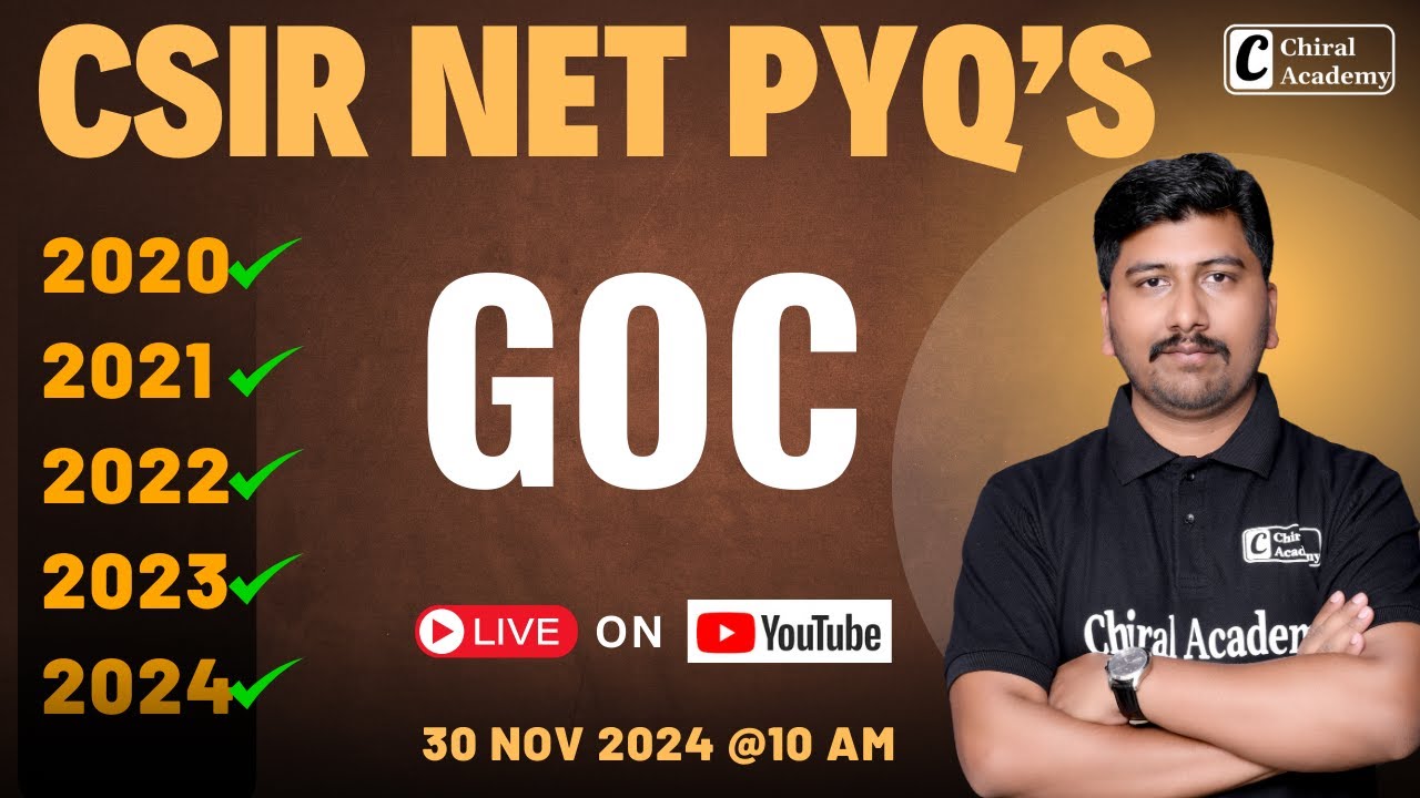 GOC - CSIR NET PYQ | CHIRAL ACADEMY | CSIR NET Chemical Science