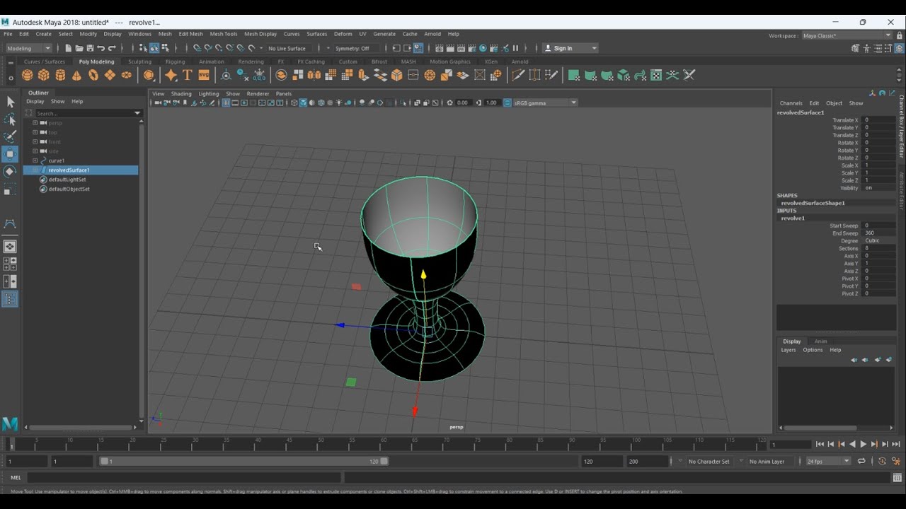 Modelling of Wine Glass in Maya 2018