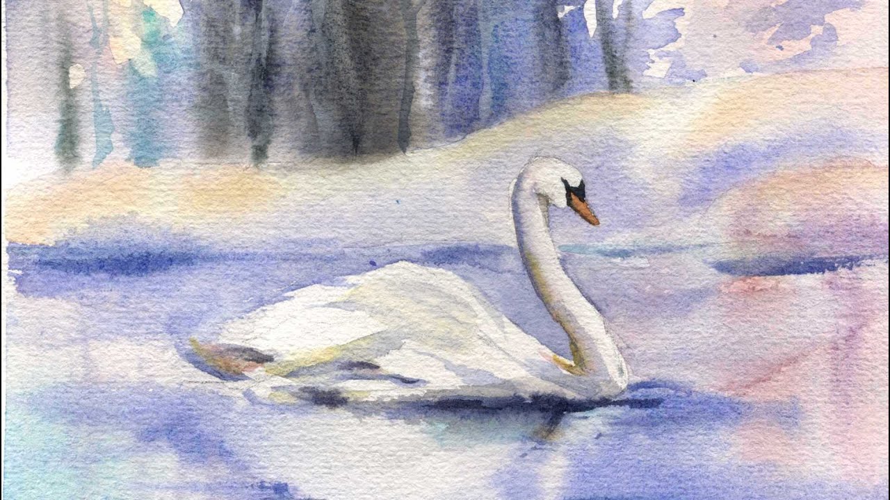 Мастер-класс #92 Лебедь и зимний водоём.