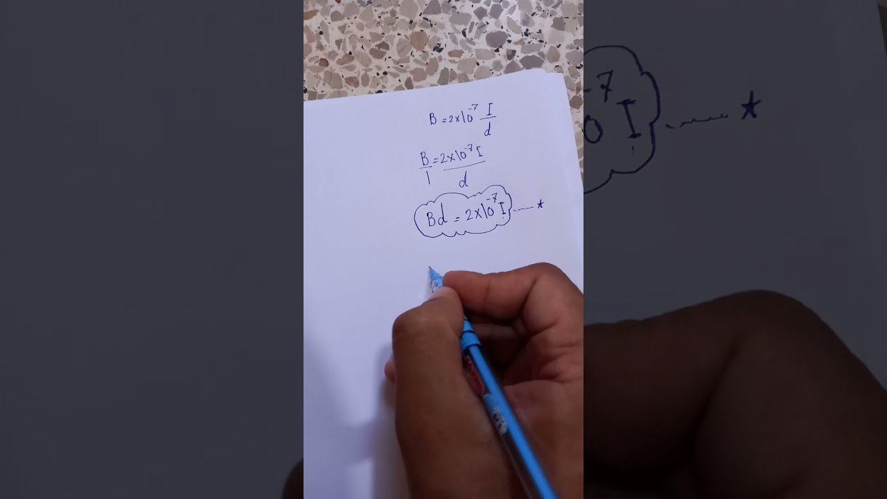 حساب كل من بعد النقطة المدروسة وشدة التيار انطلاقا من قانون شدة الحقل المغناطيسي بالنسبة لسلك
