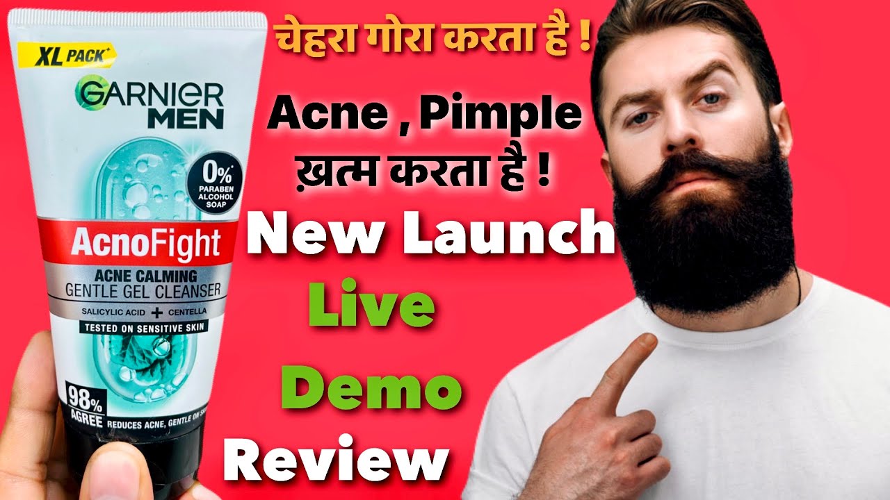 Garnier Men Acno Fight Acne Calming Gentle Gel Cleanser Review , Benefits & How To Use