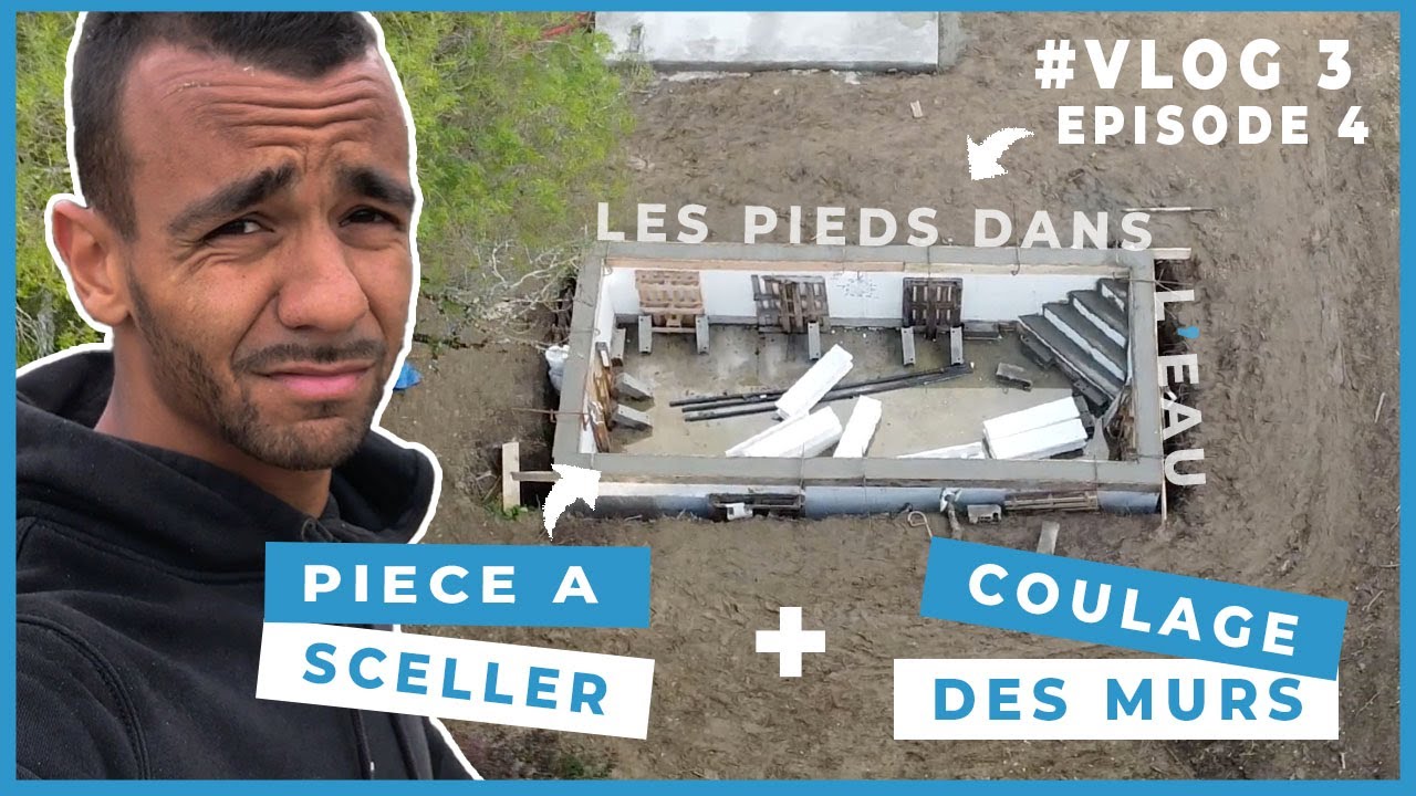Épisode 4 : Construction piscine en polystyrène, coulage des murs en béton