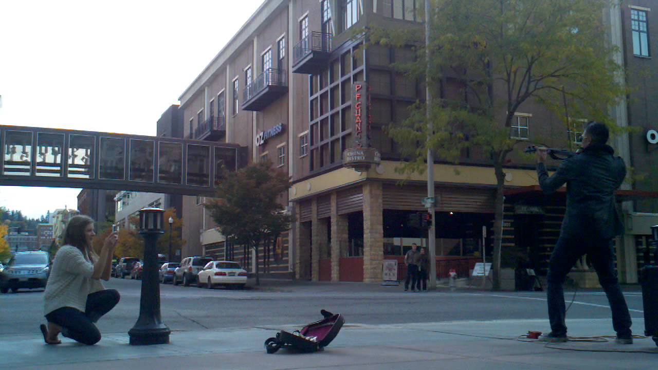 Downtown Spokane street performer Bryson Andres - Apologize - LIVE