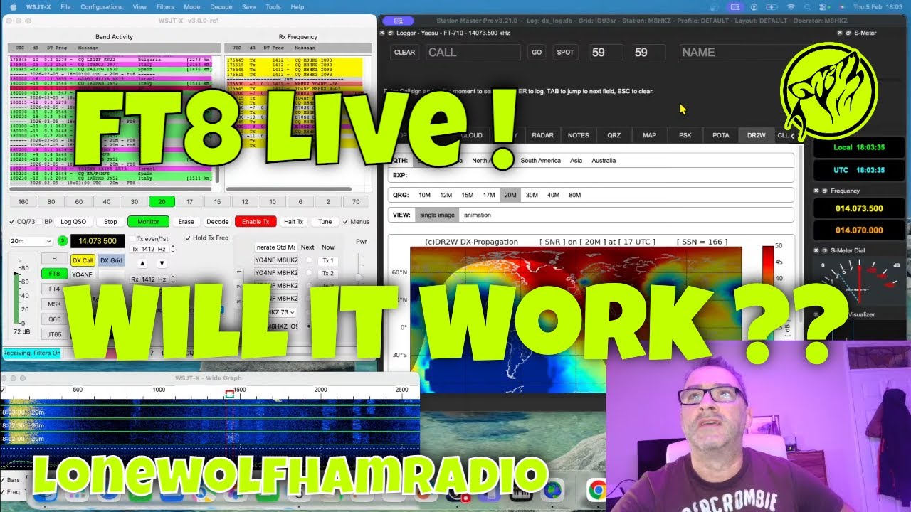WSJT-X FT8 Live – Lonewolfhamradio Returns