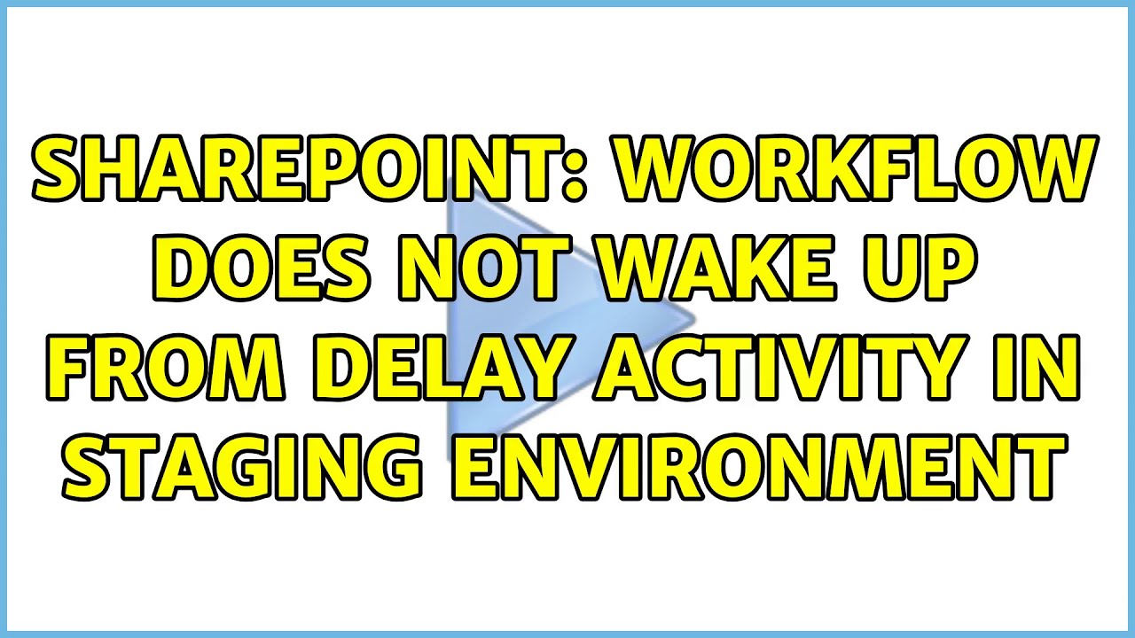 Sharepoint: Workflow does not wake up from delay activity in staging environment