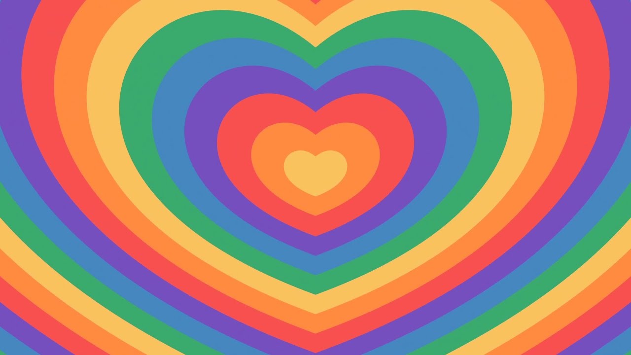🌈 Rainbow Growing 💗 Hearts Tunnel Zoom Ripple Pulse Motion Graphics Background Video TikTok Trend