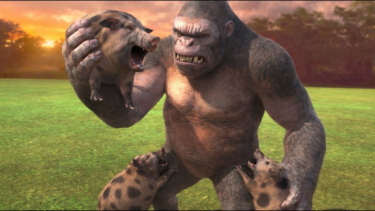 Gorilla Comparison: Who Can Survive the Wild Boar Army? ARBS Animal revolt battles simulator