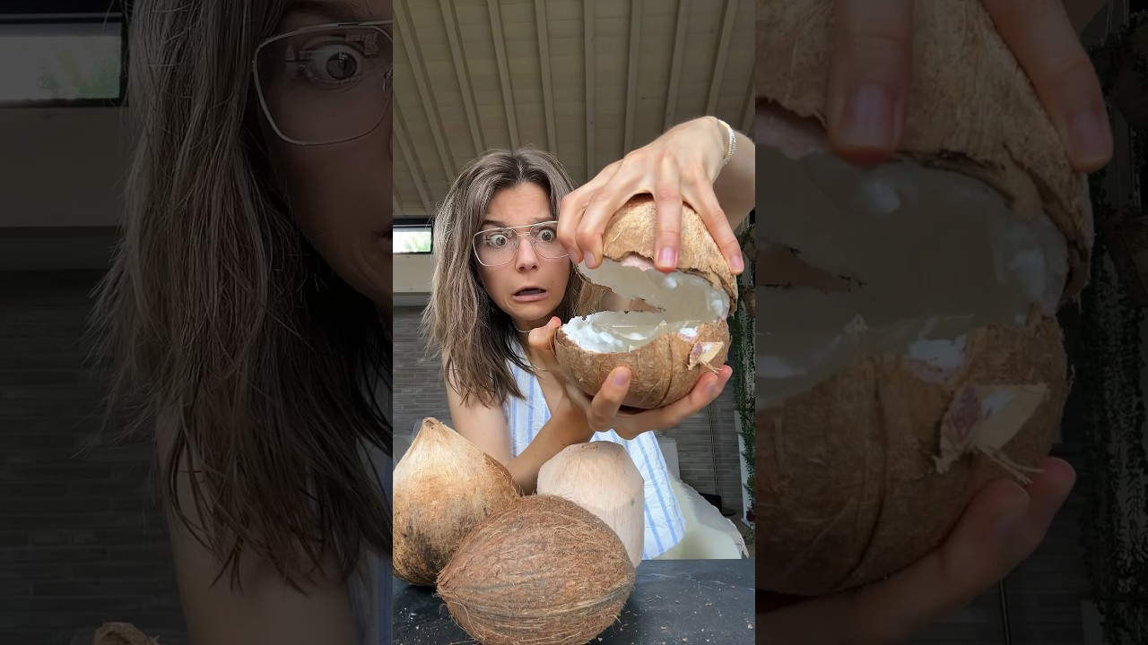 Trying different coconuts 🥥