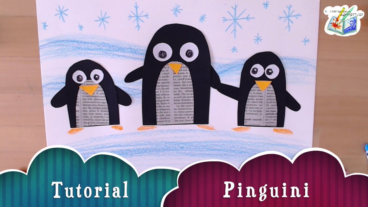 Videotutorial: pinguini collage.Arte immagine scuola primaria