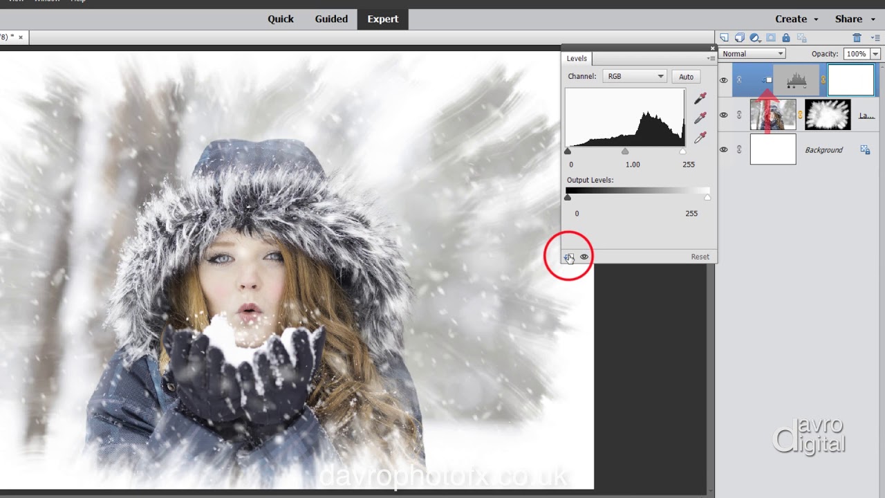 Эффект кисти и маскировки Photoshop Elements