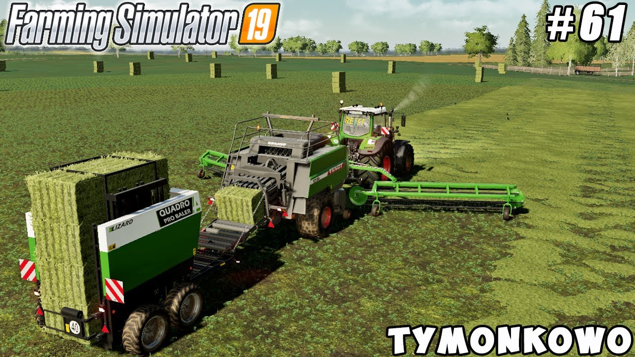 New tractor FENDT 942 Profi Plus baling hay w/ QUADRO PRO BALER | Tymonkowo | FS 19 | Timelapse #61
