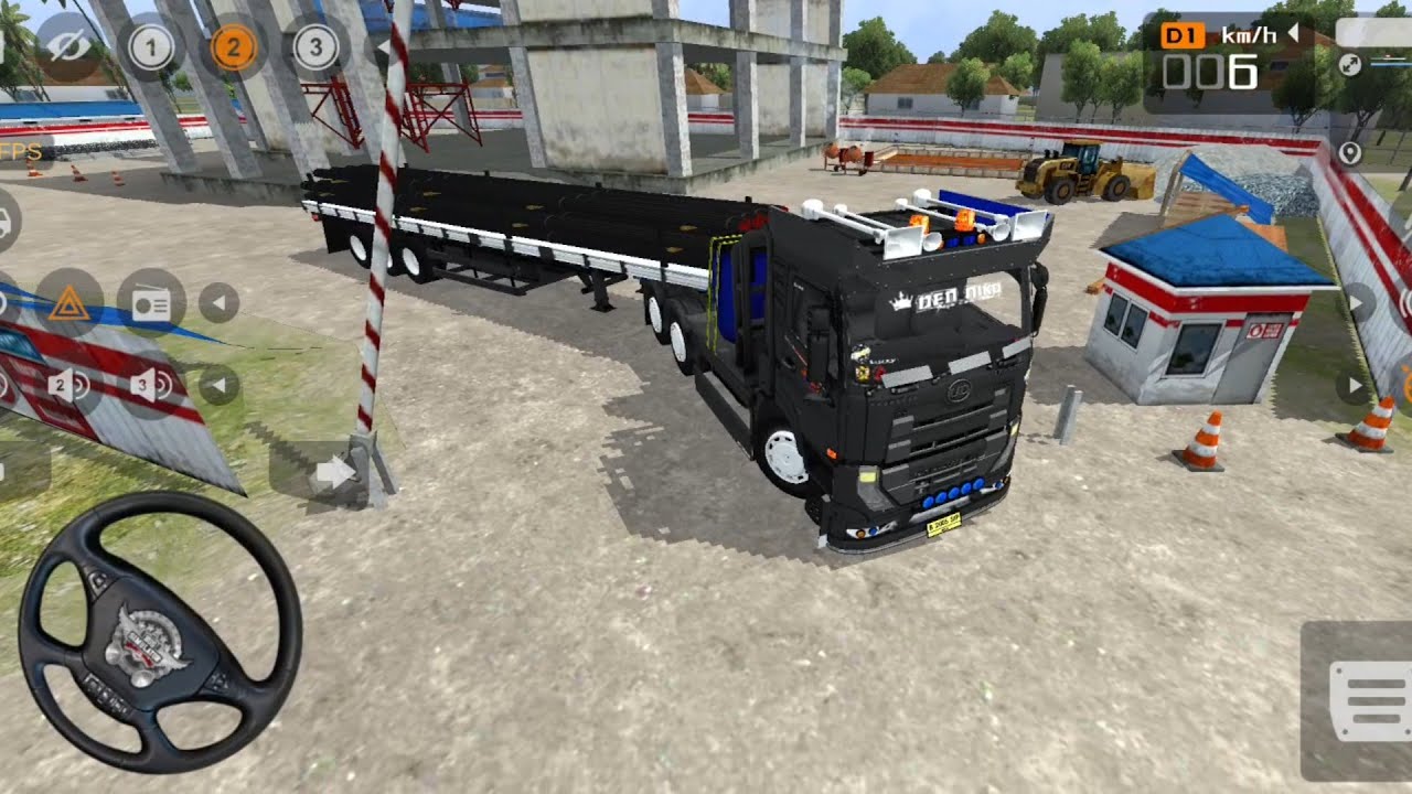 TRUCK UD PERMAINAN TRUK TRAILER MUATAN BESI PANJANG DARI TEMPAT PROYEK -GAME BUS SIMULATOR INDONESIA